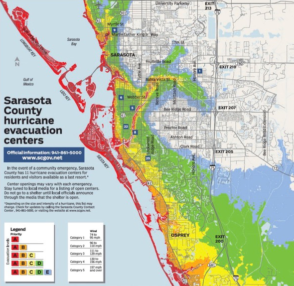 Sarasota County Hurricane Evacuation Maps Summer 2020 • SRQ Boomer Homes